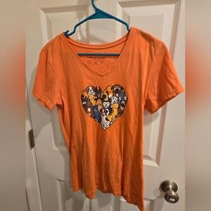 Life Is Good Women's Orange Heart Dog Tee